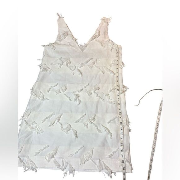 Maeve Anthropologie White fringe dress size 8 EUC - Picture 6 of 11